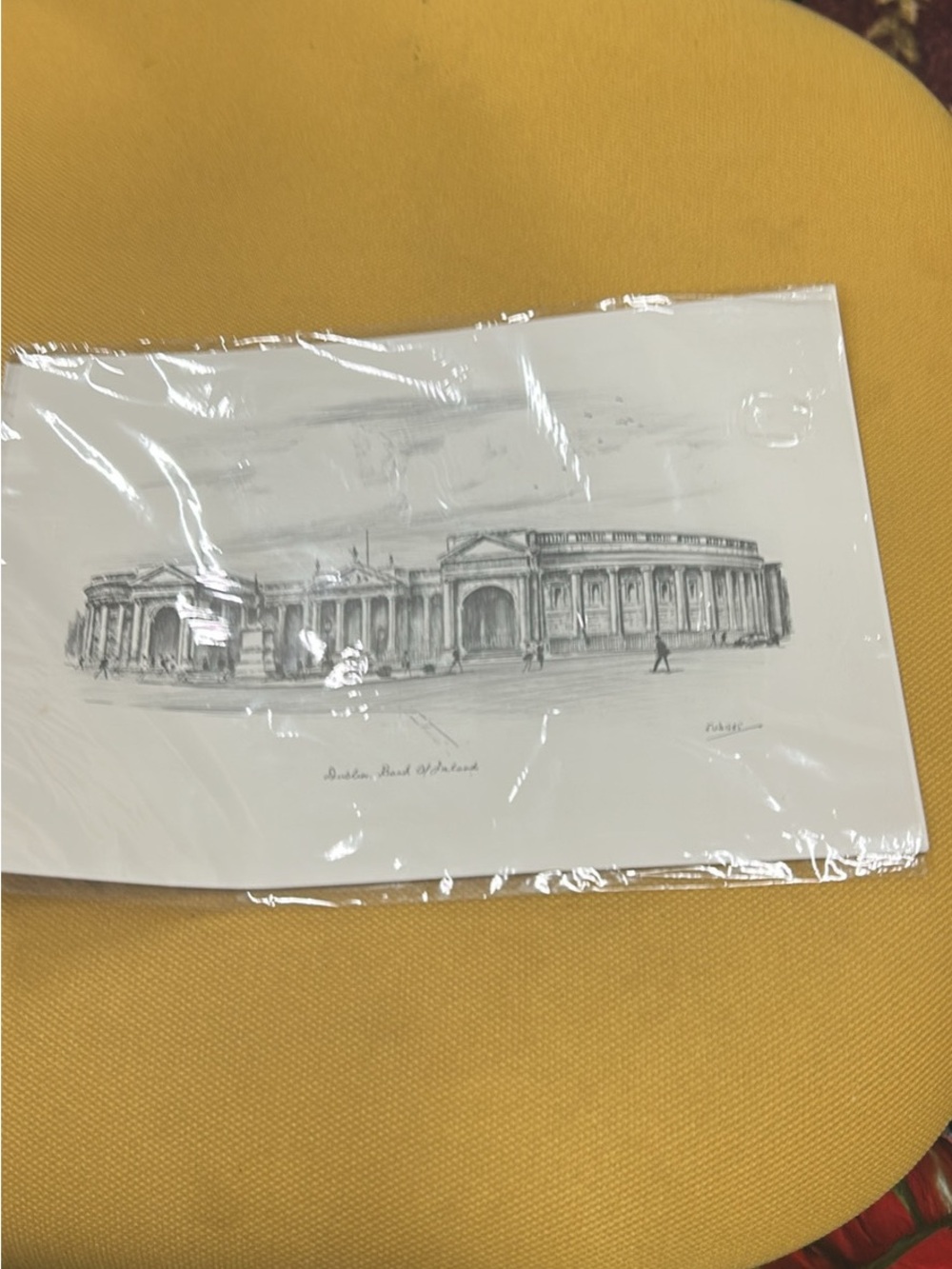 Architectural Building Sketch Print in Black on White